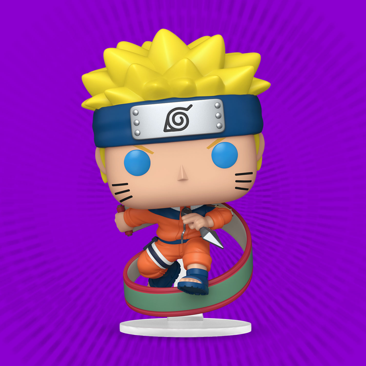 Purple shine background featuring 80341 - Funko Naruto Pop! Naruto Uzumaki with Scroll